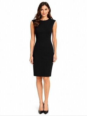 J. Crew Classic Black Sheath Dress Zip Back Women's Size 2 Business Casual Offic